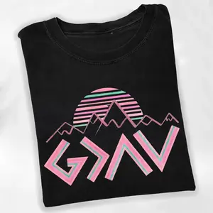 God Is Greater Than The Highs and Lows Shirt, Christian Faith Shirt, Retro Mountain Sunset Graphic Tee, Gift for Christians