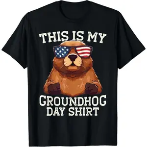 Groundhog Day, Marmots with USA Sunglasses, Funny Groundhog T-Shirt