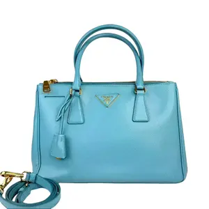 Pre-owned PRADA Leather Crossbody Bags Tiffany Blue Saffiano Shoulder Bag Crossbody