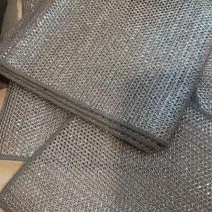 10 Counts Non Scratch Wire Dishcloth Multipurpose Wire Dishwashing Rag Metal Scrubbers for  for Wet and Dry Cleaning, 2-Layer Kitchen Cleaning Cloth Cleaning Tool