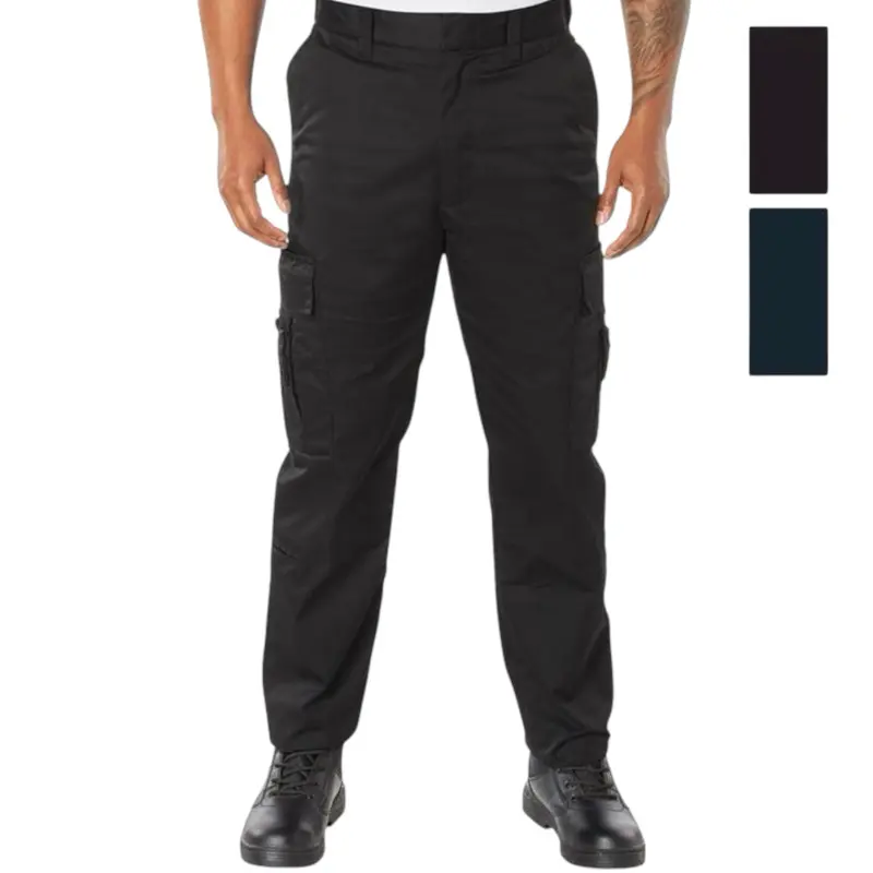 ROTHCO Men's Deluxe EMT Utility Cargo Pants, Cotton-Poly Blend Workwear with Elastic Waist, Reinforced Knees, and 8 Pockets, Menswear, Clothes, Ems, Utility Pants, Fitted, Multiple Pockets, Zipper, Polyester, Uniform, Trouser, Plain, All Season, 32 Inches