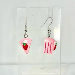 Strawberry Pink Cake Earrings