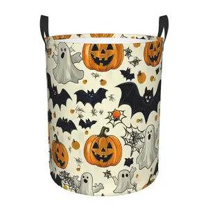 Halloween Laundry Hamper Large Collapsible Laundry Baskets With Handles Easy Carry Storage Basket Large Basket Dirty Clothes Hamper Blanket Basket, Halloween Basket, Fall Basket, Halloween Baskets, Spooky Basket