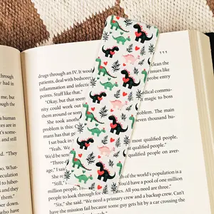 Dino Hearts - UV Printed Acrylic Bookmark