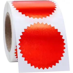 Embossing Stickers 2" Round Labels Rose Red Foil Blank Stickers Metallic Seals for for , Notary, Embossing Seals, Awards, Corporate, 250 Stickers (Red)