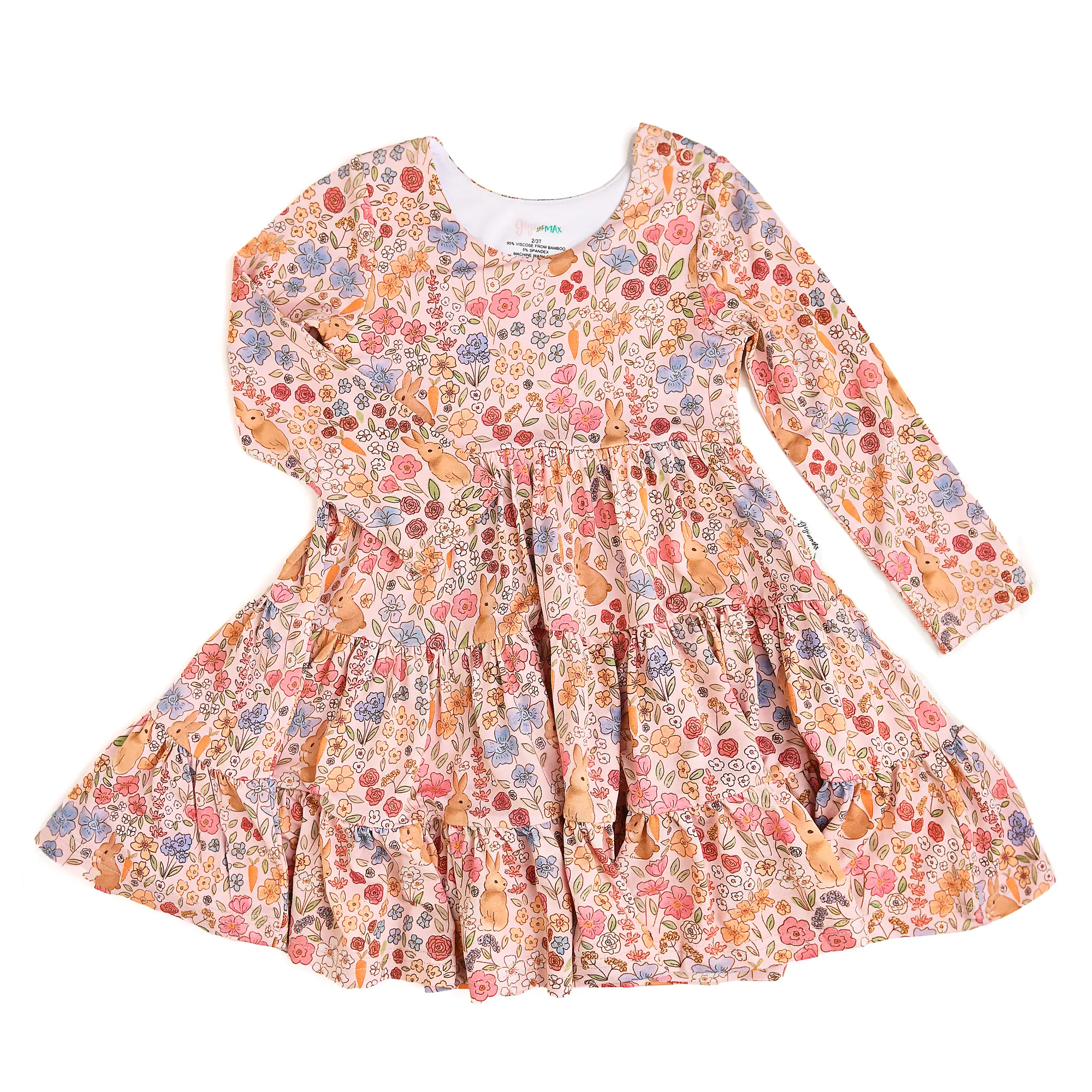 Meadow Floral Bunny SWING DRESS Bamboo Toddler Twirl Easter Gigi and Max