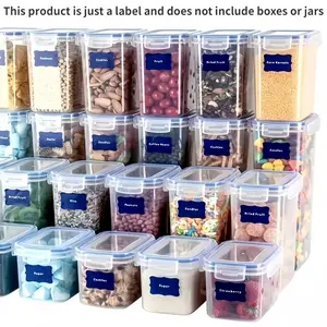 Reusable Food Storage Container Label, 36pcs/set Waterproof Self Adhesive Label Sticker with Pen, Decorative Sticker for Home Kitchen Reusable Labels