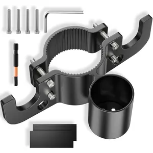 Heavy Duty Trailer Hitch Organizer, Aluminum Chain Holder with 7-Way Plug Protector, Fits 2" & 2-1/4" Tongue Jacks for RV Camper Truck Towing Accessories