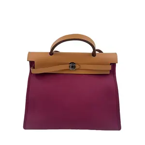 Pre-owned HERMÈS France Crossbody Bags Hermes Purple Hebag Fashionable and Defined by Color and Type with Unique Design Features