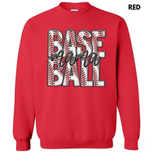 Baseball Mama Faux Embroidery Sweatshirt 'NLB'