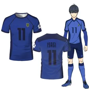 ISAGI 3D Print Sport Quick-dry Breathable Men TShirt Anime Cosplay Harajuku Football Team Loose Training Short Sleeve Summer Top