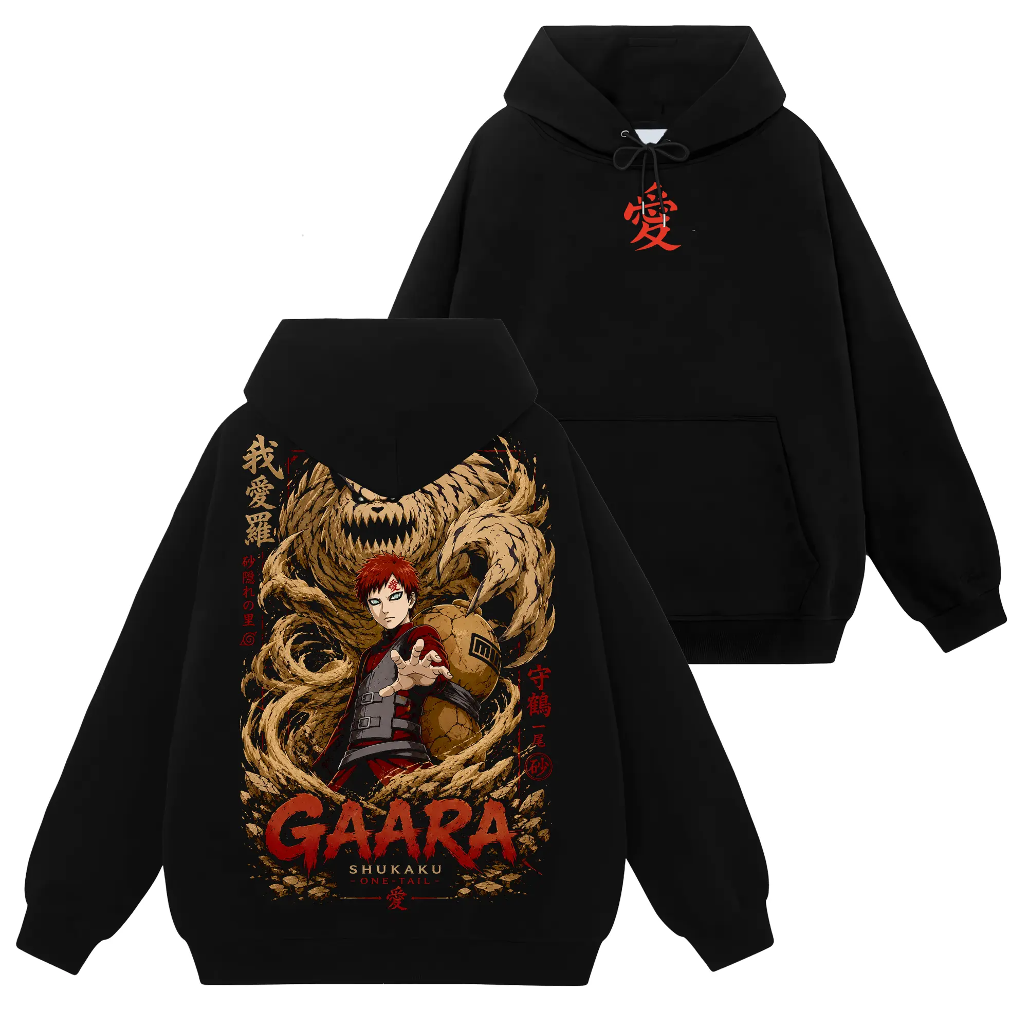 [Shinobi Shop] Limited Gaara Kazekage Jinchuriki Shukaku - Naruto Shippuden #256 Hoodie T-Shirt Sweatshirt, Retro Vintage Unisex Graphic 90s Cotton, Gift For Wibu, Anime Manga Y2K Streetwear Apparel Everyday