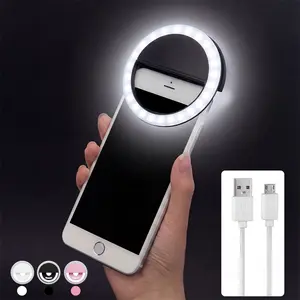 Portable LED Selfie Ring Light, 1 Count USB Rechargeable Selfie Ring Light, 3 Lighting Modes, Photo Beauty Halo Light, Live Editing Light for Live Streaming, Cellphone