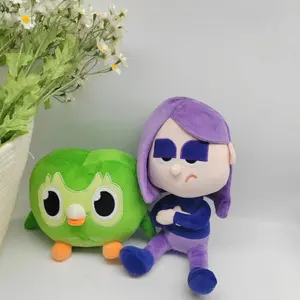 Duolingo Owl Plush Toy Green Owl Soft Stuffed Doll Cartoon Animal Plushie Educational Learning Toy Kids Birthday Gift