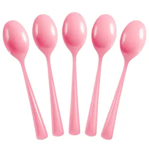 Heavy Duty Pink Plastic Spoons | 7 in. | 50 Count
