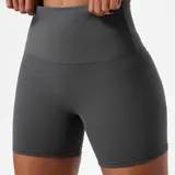 【Black Friday】Women's Plain High Waist Skinny Shorts, Sporty High-Stretch Wide Waistband Shorts, Ladies Sportswear for Indoor and Outdoor Wear