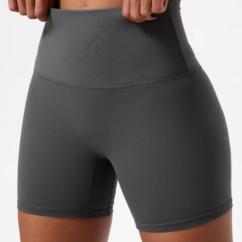 【Black Friday】Women's Plain High Waist Skinny Shorts, Sporty High-Stretch Wide Waistband Shorts, Ladies Sportswear for Indoor and Outdoor Wear