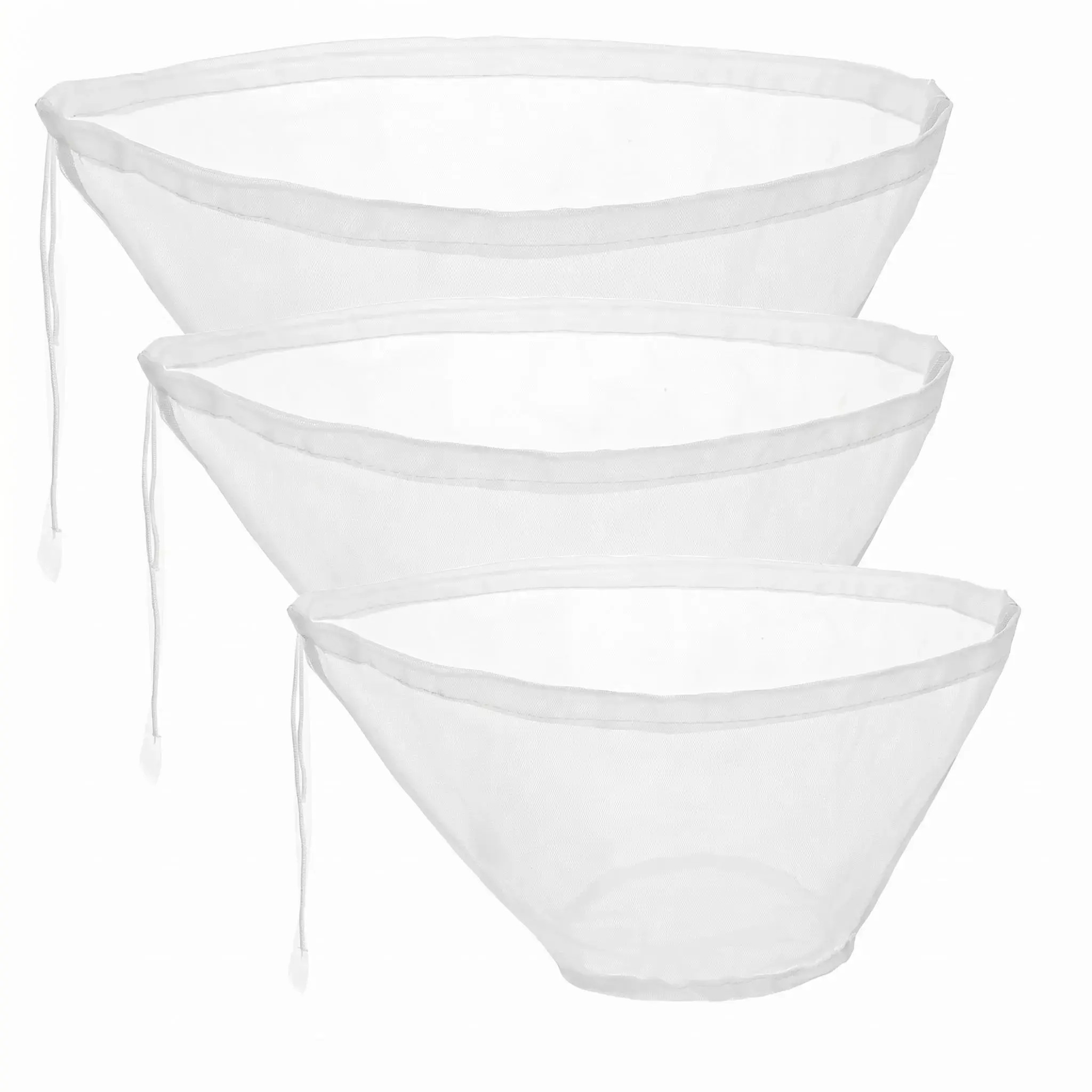3PCS Bowl-Shaped Nylon Nut Milk Bag, Reusable Strainer Bags for Cheese Cloths Almond Milk, Tea, Juice, Yogurt, Cheesecloth Alternative, Fine Mesh Food Filter-Y