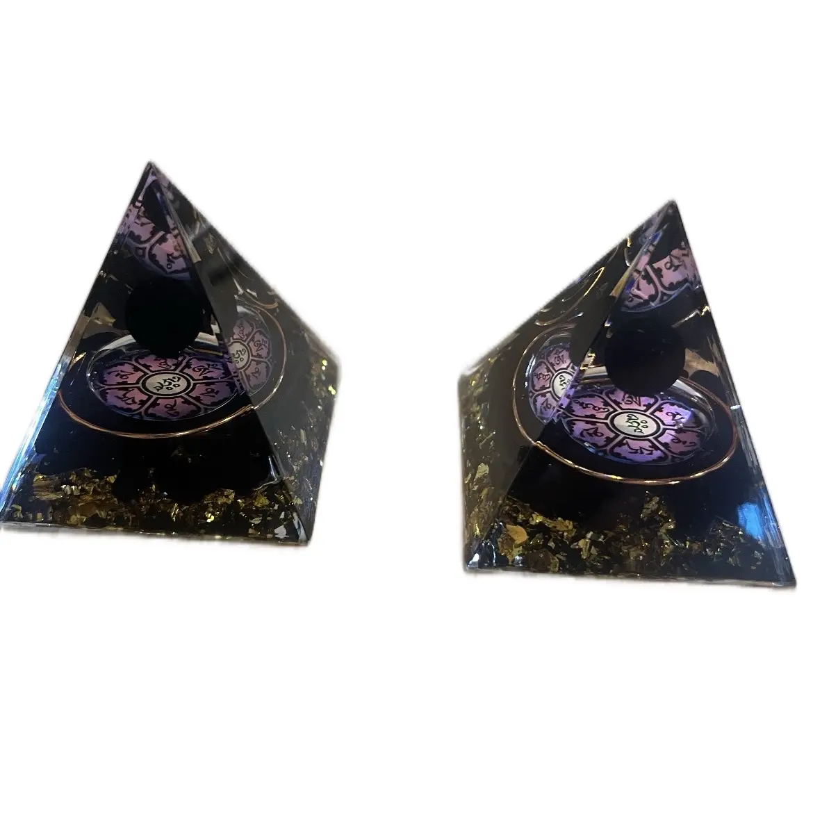 Orgone Crystal Pyramid with Amethyst and Black Obsidian Orgonite- sold separately