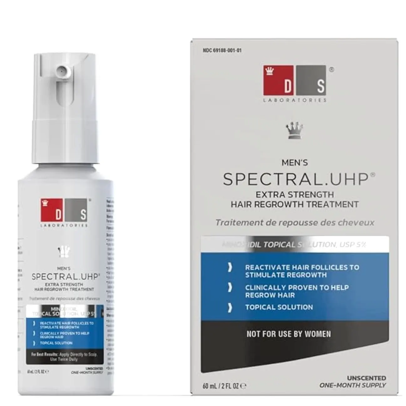HOT!!! Spectral.UHP 5% Minoxidil Hair Growth Serum for Men by DS Laboratories - Extra Strength Topical Hair Loss Treatment, Supports Hair Growth in the Vertex, Experience Fuller, Thicker Hair (2 fl oz)