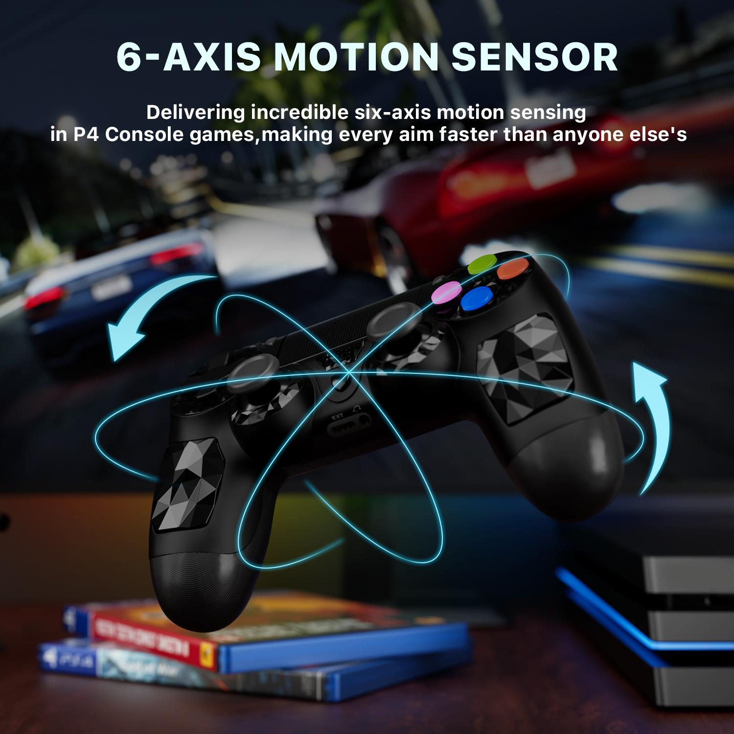 2 Pack ISHAKO Wireless Game Controller for PS4/PS3/PC/iOS/Android, With Double Vibration, Six Axis gyro, Touchpad, Built in speaker, Gamepad For PS4, PS413 Set 2 Pack ISHAKO Wireless Game Controller for PS4/PS3/PC/iOS/Android, With Double Vibration, Six Axis gyro, Touchpad, Built in speaker, Gamepad For PS4, PS413 Set