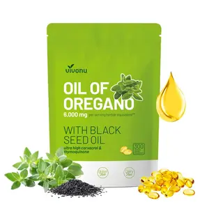 Oil of Oregano Softgels | 6000mg Oregano Oil with 200mg Black Seed Oil | Natural Antioxidants to Support Fitness | Gluten-Free | 300 Capsules