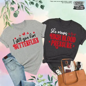 I Still Give Him Butterflies Shirt, Funny Couple Shirts, Valentine Couple Shirt, Gift for Boyfriend Girlfriend, Funny Valentine's Day Shirt