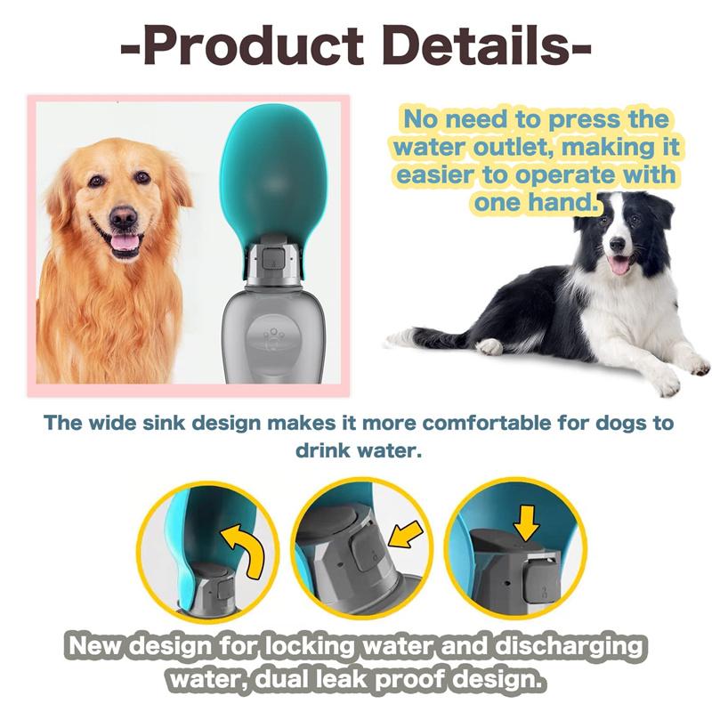 800ml Portable Dog Water Bottle – Travel-Friendly Hydration for Pets