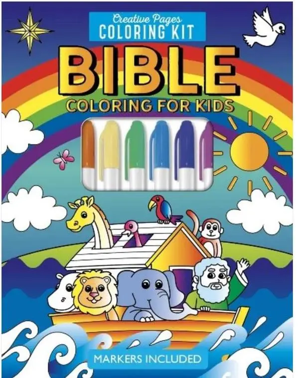 Page Publications Bible-Themed Kids Coloring Kit - Engaging Pages, Included Markers, Easy to Use, Bible Coloring for Kids, Beginners, Ideal for Sunday Schools, Home Use, Encourages Creativity, English