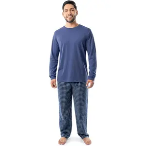 Men's Jersey Knit Top and Flannel Pant Pajama Sleep Set