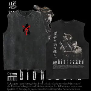 Washable vest Vintage 90s Bootleg Style Biohazard Resident Evil 4 , Leon Kennedy , Retro Resident Evil Gifts For Man And Women Unisex  Baby Casual