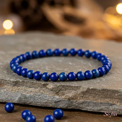 Blue Lapis Lazuli Beaded Stretch Healing Bracelet - Exquisite High-Quality Boho Friendship Bracelet, Gift for Her/Him, Exquisite Bracelet, High Quality Bracelet