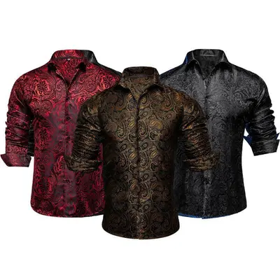 paisa dress shirts Men's Silver Paisley Shirt