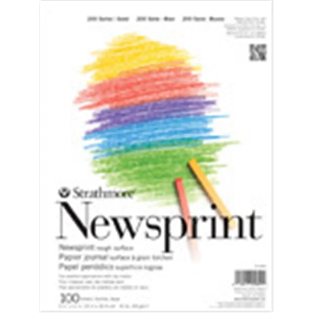 Strathmore 200 Series Economical Rough Surface Newsprint Art Pad - 30 lbs, 18x24 in, 100 Sheets, Rough Texture Paper for Preliminary Sketching & Drawing