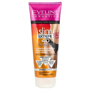 Eveline Cosmetics Slim Extreme 4D Scalpel, Super Concentrated Serum Reducing Fatty Tissue,  8.8 fl oz (250 ml)