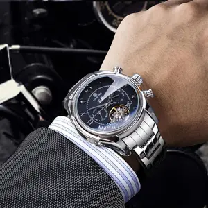 Men’s Flywheel Multi functional Automatic Mechanical Watch – Skeleton Dial, Self-Winding Timepiece, Stylish Sport & Casual Wristwatch