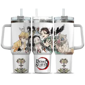 Demon Slayer 40oz Tumbler, Kimetsu No Yaiba Drink Tumbler Cup, Anime Tumbler