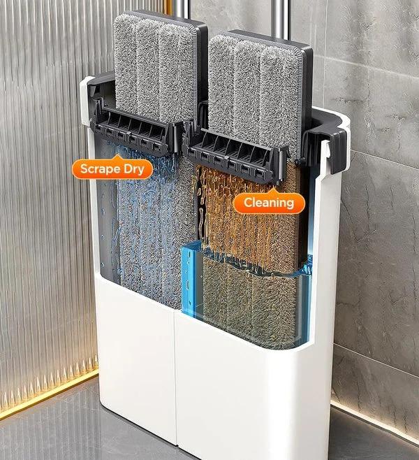 The Mop with Bucket Is a Household Cleaning Tool That Can Be Easily Cleaned Without the Need for Hand Washing