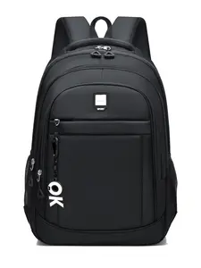 Simple Business Shoulder Bag, Large Capacity Student Backpack, School Backpack Bookbag, Multi-Layer Computer Backpack, Casual Commuter Bag with Hanging Decoration