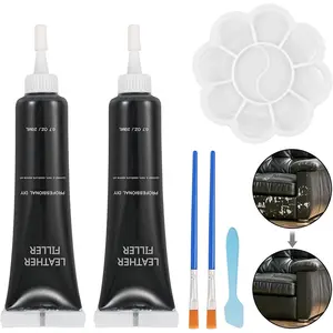 Vinyl and Leather Repair Kit, Black Vinyl Repair kit for Car Interiors, Furniture, Couches,Shoes,Restore Leather Scratch, Tears & Burn Hole