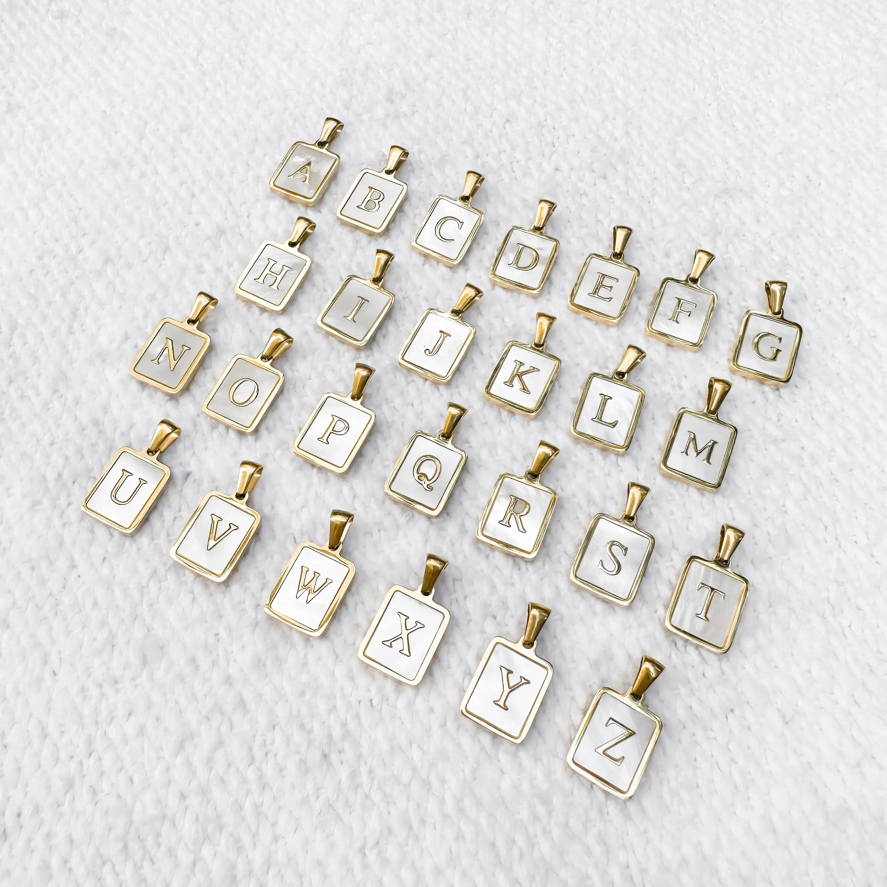 Mother Of Pearl Initial Pendants