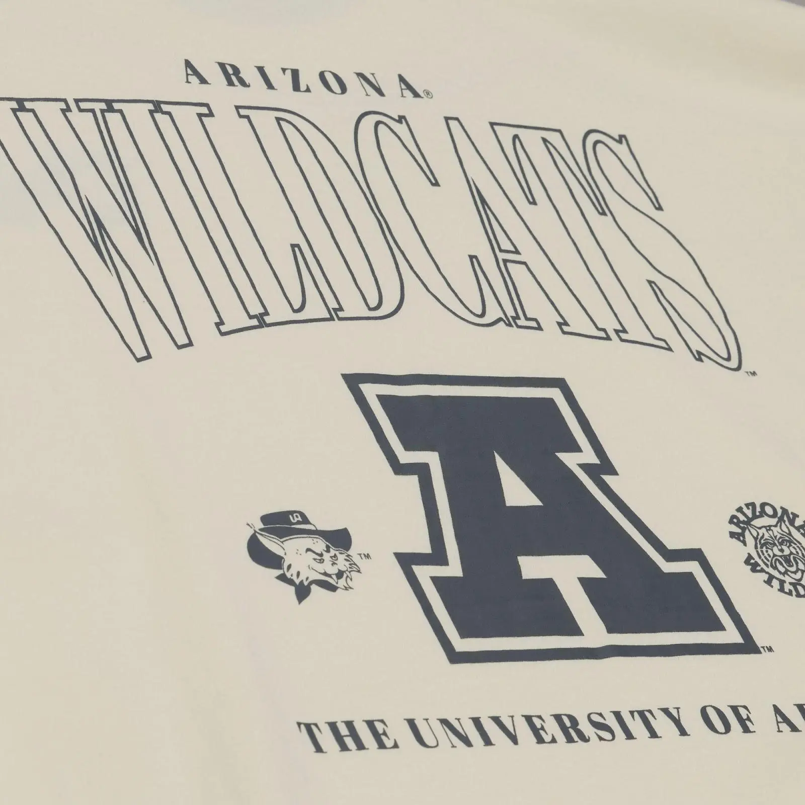 Arizona Wildcats Cream Heritage Hues Oversized T-Shirt NCAA Throwback Tee Graphic Vintage Fan Gear Mitchell & Ness