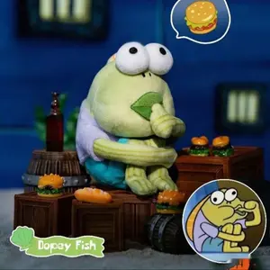 Bobble Fish Plush Backpack Charm Blind Box, Spongebob Bikini Bottoms Ugly Fish Hanging Decor, Creative Cartoon Gift