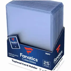 Fanatics Collectibles Topload Card Holder 35PT Rigid Plastic 25 Holders 3"x4" for Collectible Trading Cards