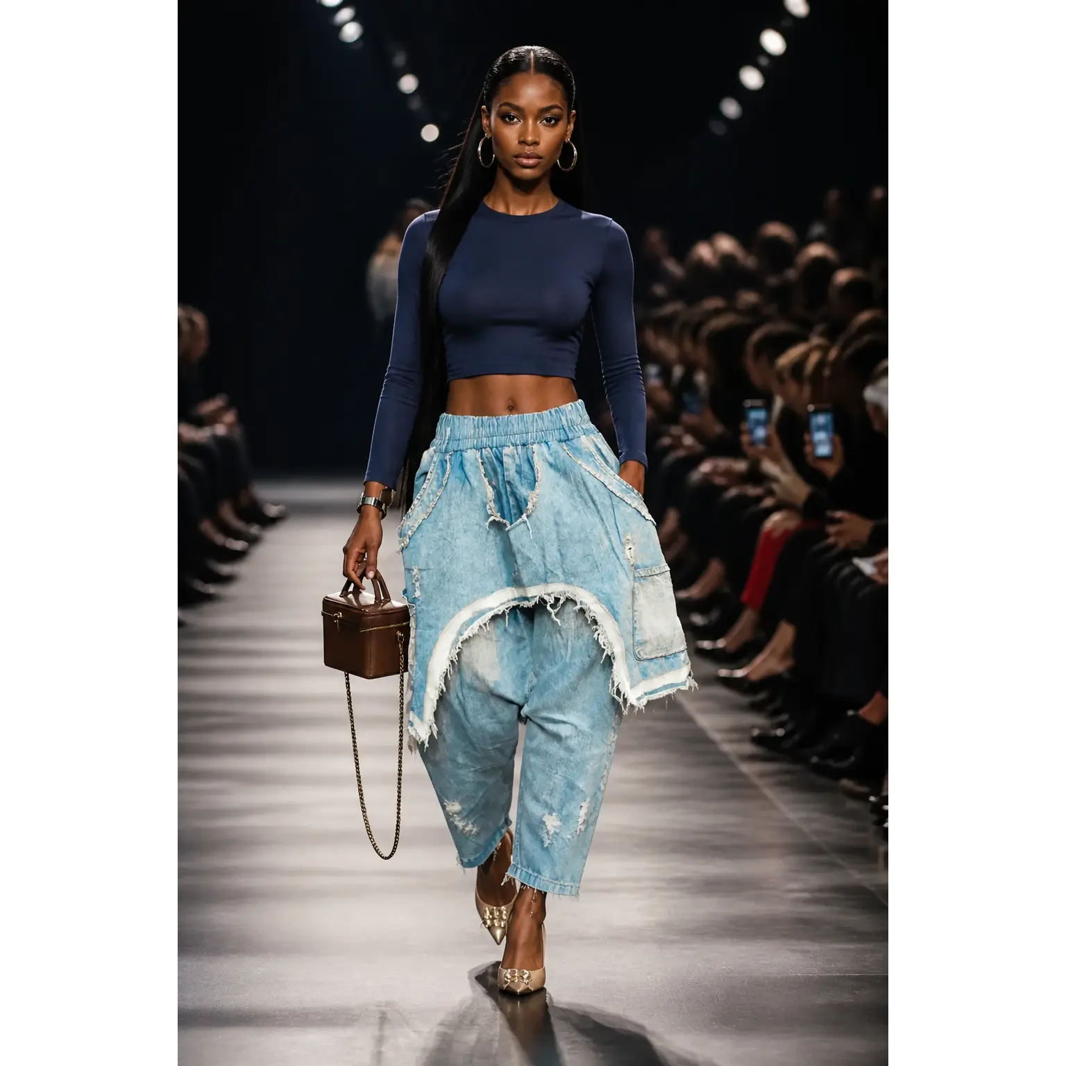 Harem Jeans Baggy Cargo Hippie Patchwork Denim