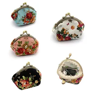 Kiss-Lock Mini Change Pouch - Vintage Floral Coin Purse