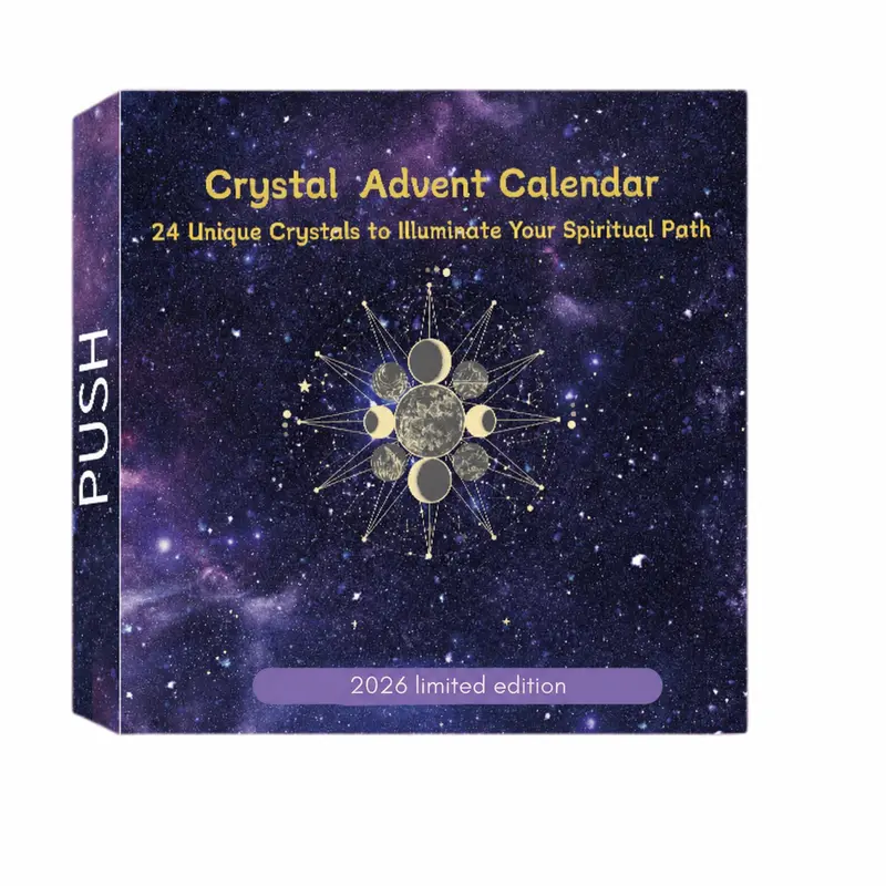 2026 Christmas Advent Calendar - Unisex Crystal Wonders Advent Calendar, 24 Days of Natural Gems, Minerals & Fossils, Festive Home Supplies Party Gift for Crystal Lovers