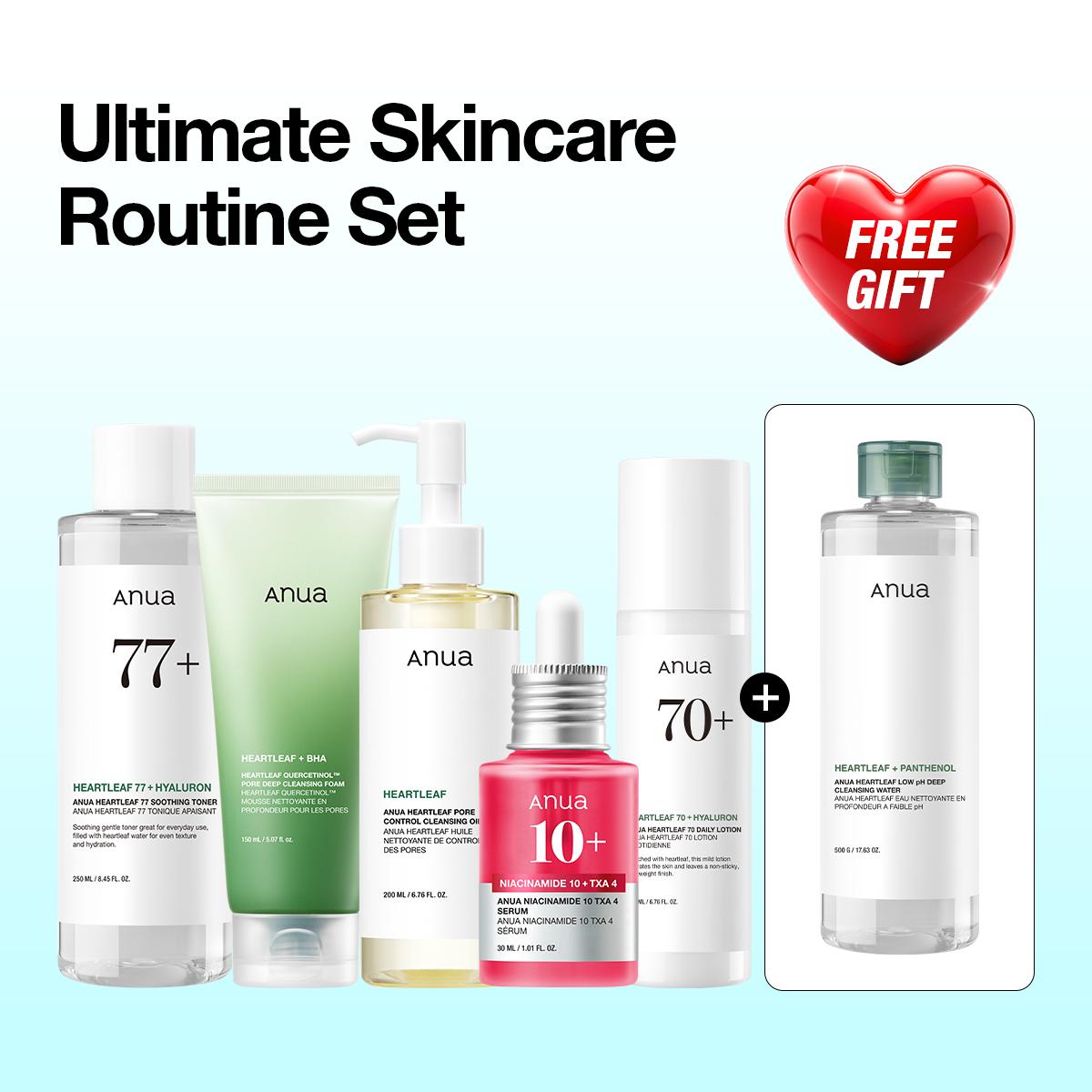 [Anua] Ultimate Skincare Routine SetCleansing oil Cleansing foam Toner Dark Spot Correcting Serum Moisturizing lotion