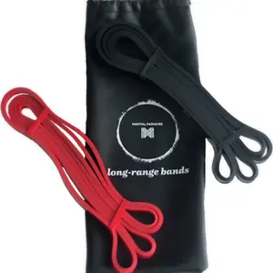 Martial Paradise Long-Range Resistance Exercise Pull Up Power Bands - Two Levels of Resistance, Available in Black & Red