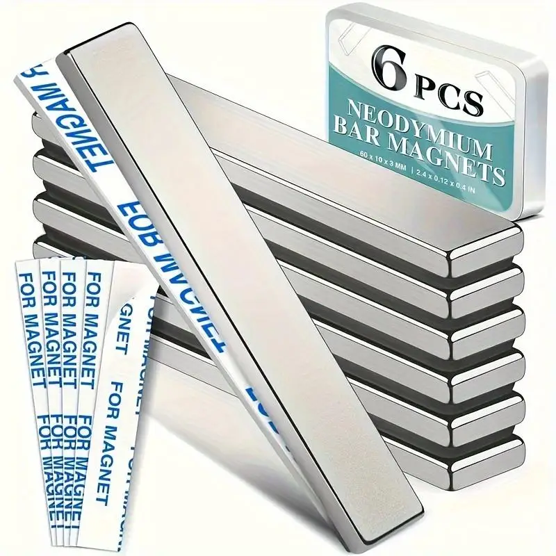 Rare Earth Magnets, 6 Counts/set Durable Rectangular Magnet, Multipurpose and Strong Magnets for Refrigerator, Kitchen, Various Uses